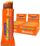 Barre protéinée Barebells douce et salée au caramel et cacahuète, texture onctueuse idéale pour une collation.