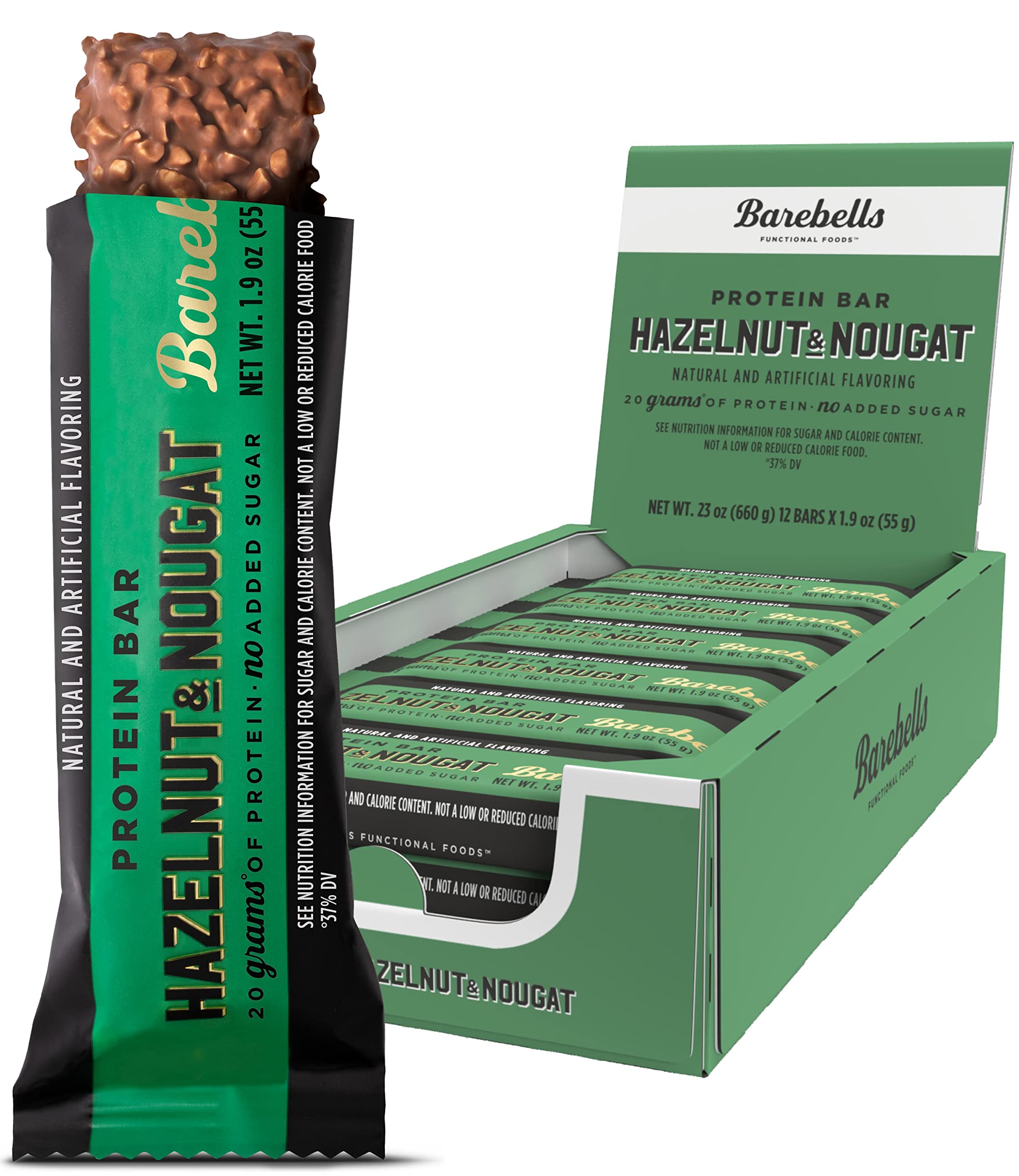 Barebells barres protéinées noisette et nougat – emballage pratique à emporter