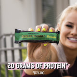 Barebells barres protéinées noisette et nougat, visuel nutritionnel affichant 20 g protéines