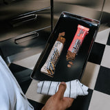 Barebells barre protéinée végan Caramel Choco Chip emballage, format prêt à emporter