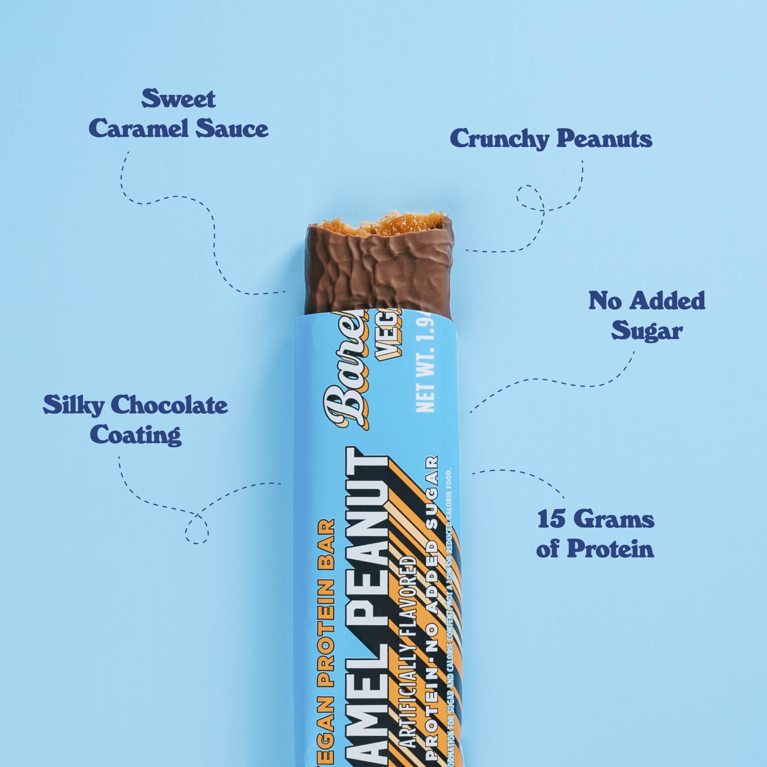 Barre Barebells végétale cacahuète caramel prise en main, collation pratique en déplacement.