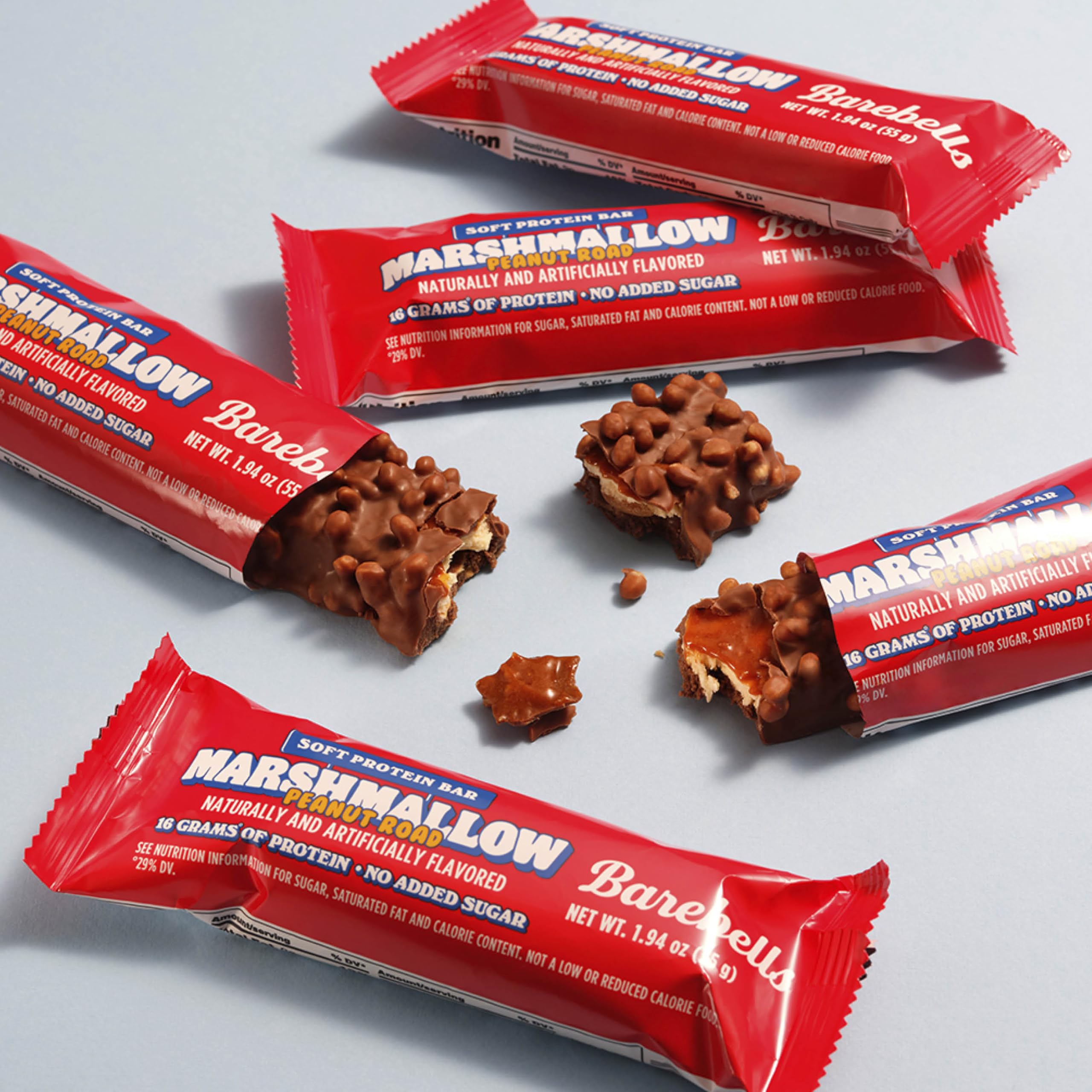 Barebells Soft protéine guimauve cacahuète à emporter, snack rapide et satisfaisant.