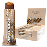 Barebells Barres protéinées véganes Caramel Choco Chip, texture riche et gourmande, énergie en déplacement.