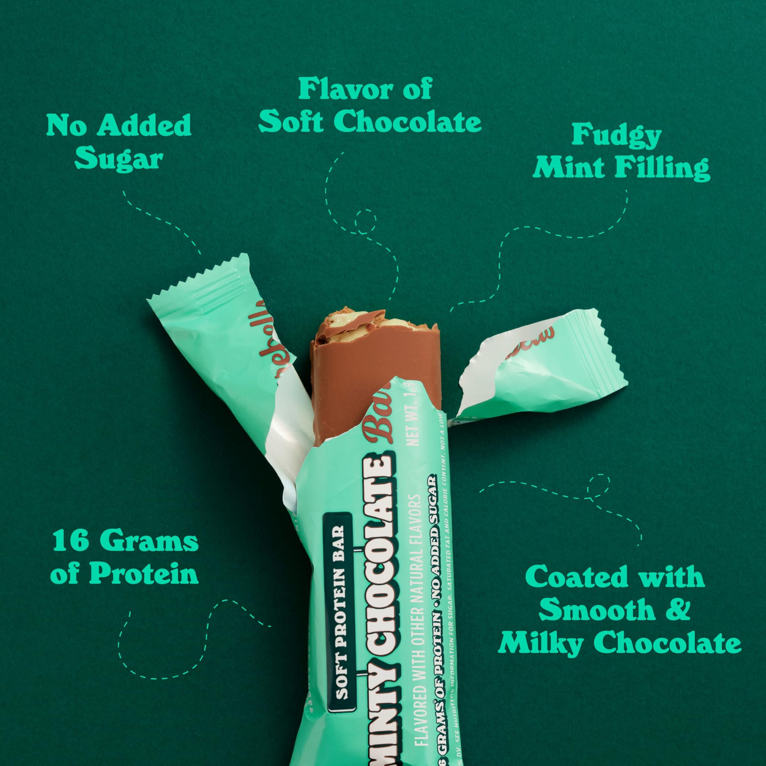 Barebells menthe-chocolat, collation rapide après l'entraînement avec 16 g de protéines.