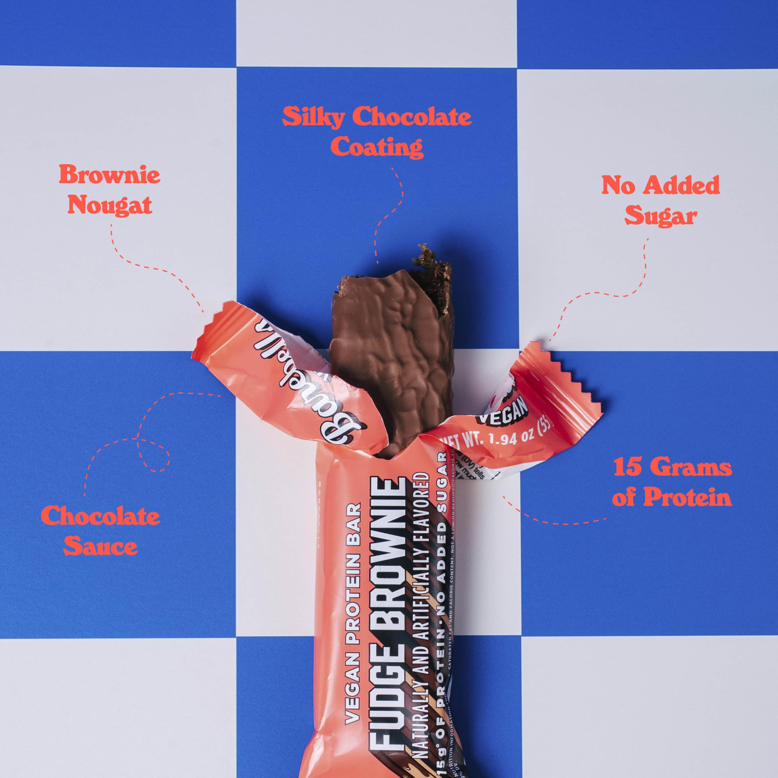Barebells barres protéinées vegan fudge brownie – emballage pratique pour le sac de sport
