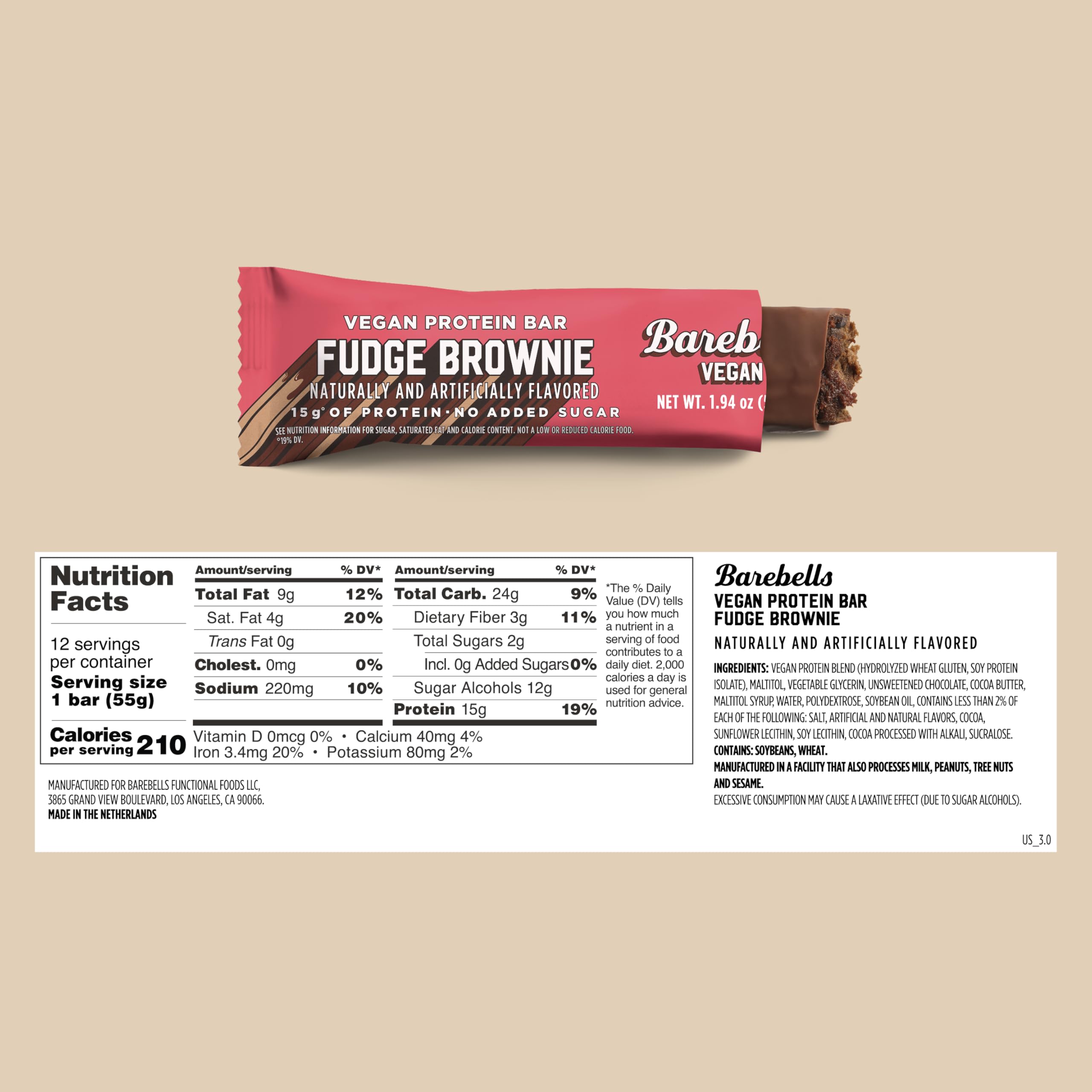 Barebells barres protéinées vegan fudge brownie – dégustation rapide pour le petit-déjeuner sur le pouce