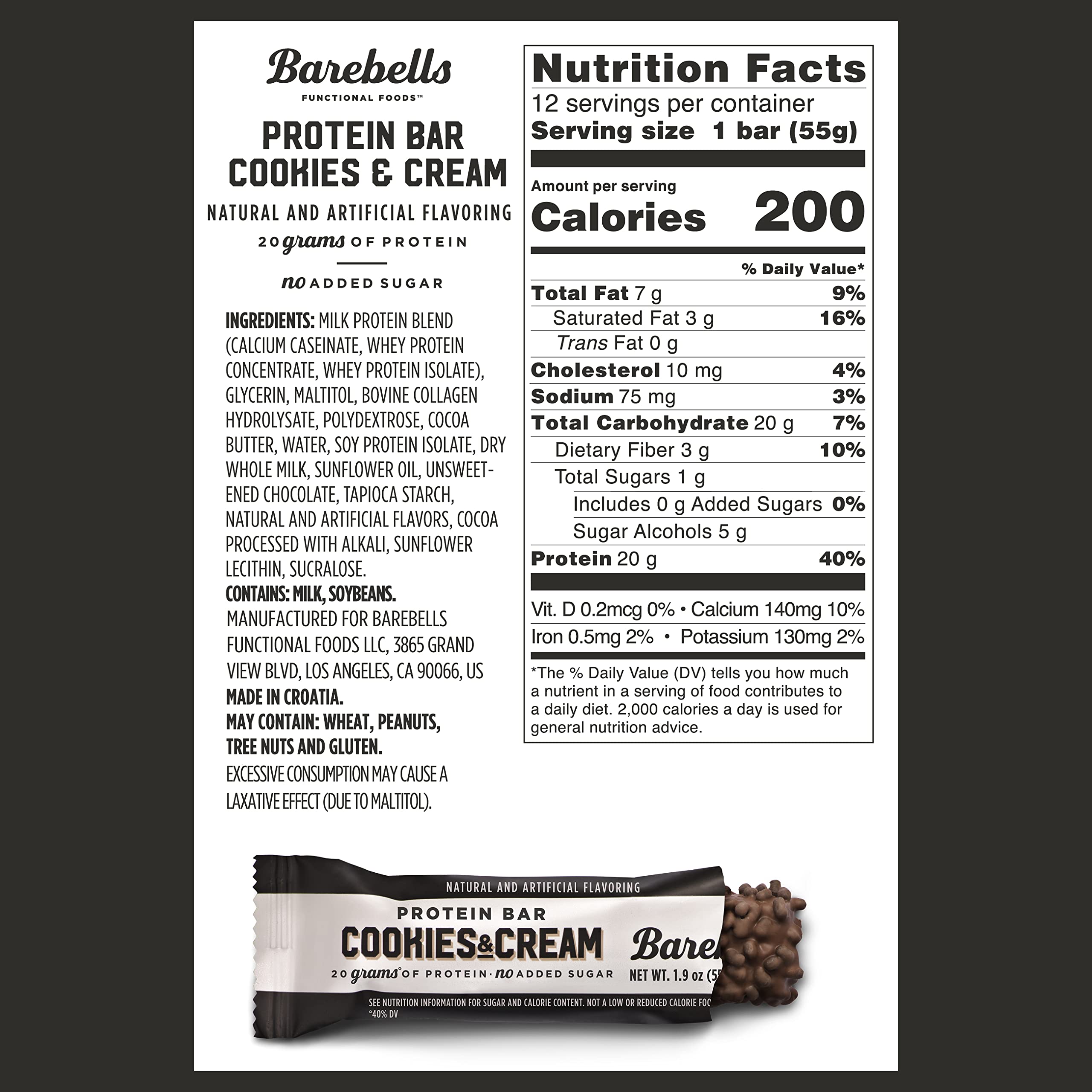Barebells Caramel Cashew, barre entière prête à déguster après l'entraînement.
