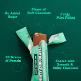 Barebells Soft Mint Chocolate avec tableau nutrition, utile pour planifier l'apport.