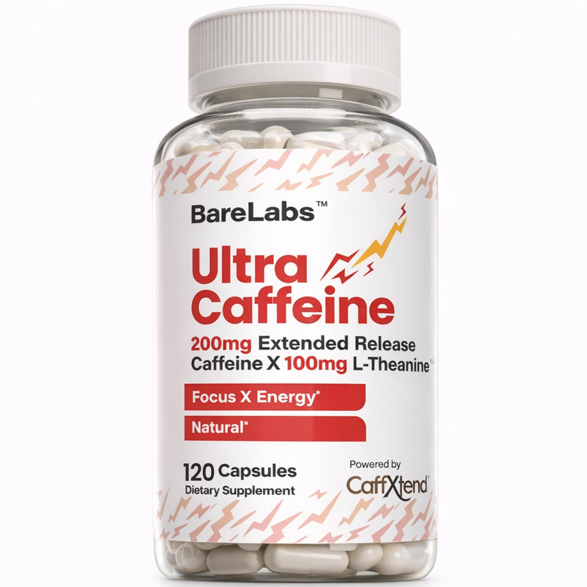 BareLabs Caféine Release Bouteille: énergie soutenue dès l'ouverture.