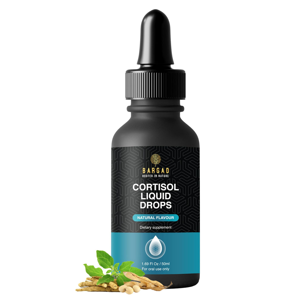 Bargad Cortisol Drops, bouteille-stress, soutient le calme naturel au quotidien.