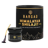 Bargad Shilajit Resin emballage clair pour rituel quotidien.
