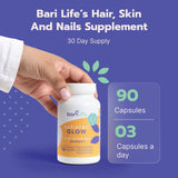 Bari Life biotine-vitamine-c-zinc: nutriments essentiels pour cheveux sains.
