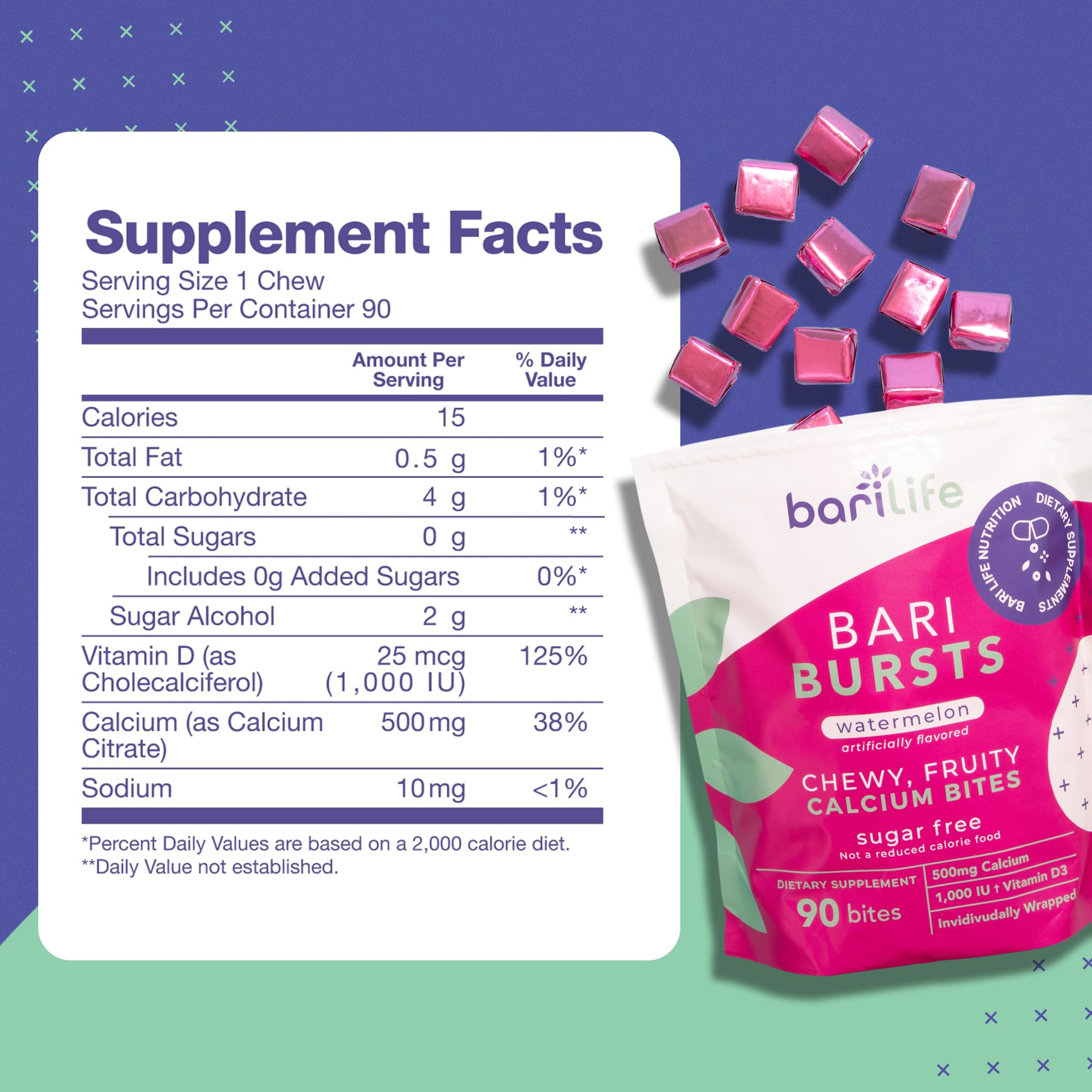 Bouteille Bari Life calcium citrate, format pratique et accessible.