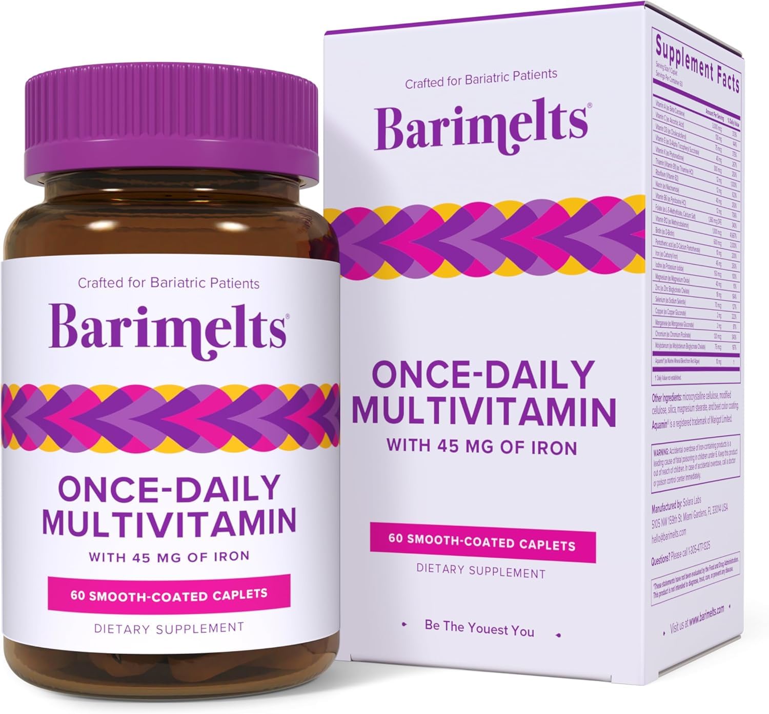 Barimelts montre sa bouteille de caplets multivitamines pour une nutrition pratique après chirurgie