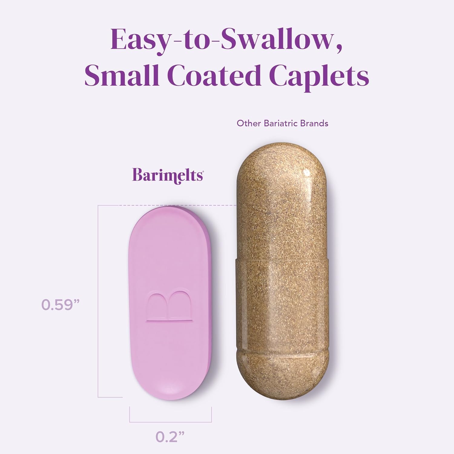 Caplets BariMelts sans dioxyde de titane ni colorants artificiels