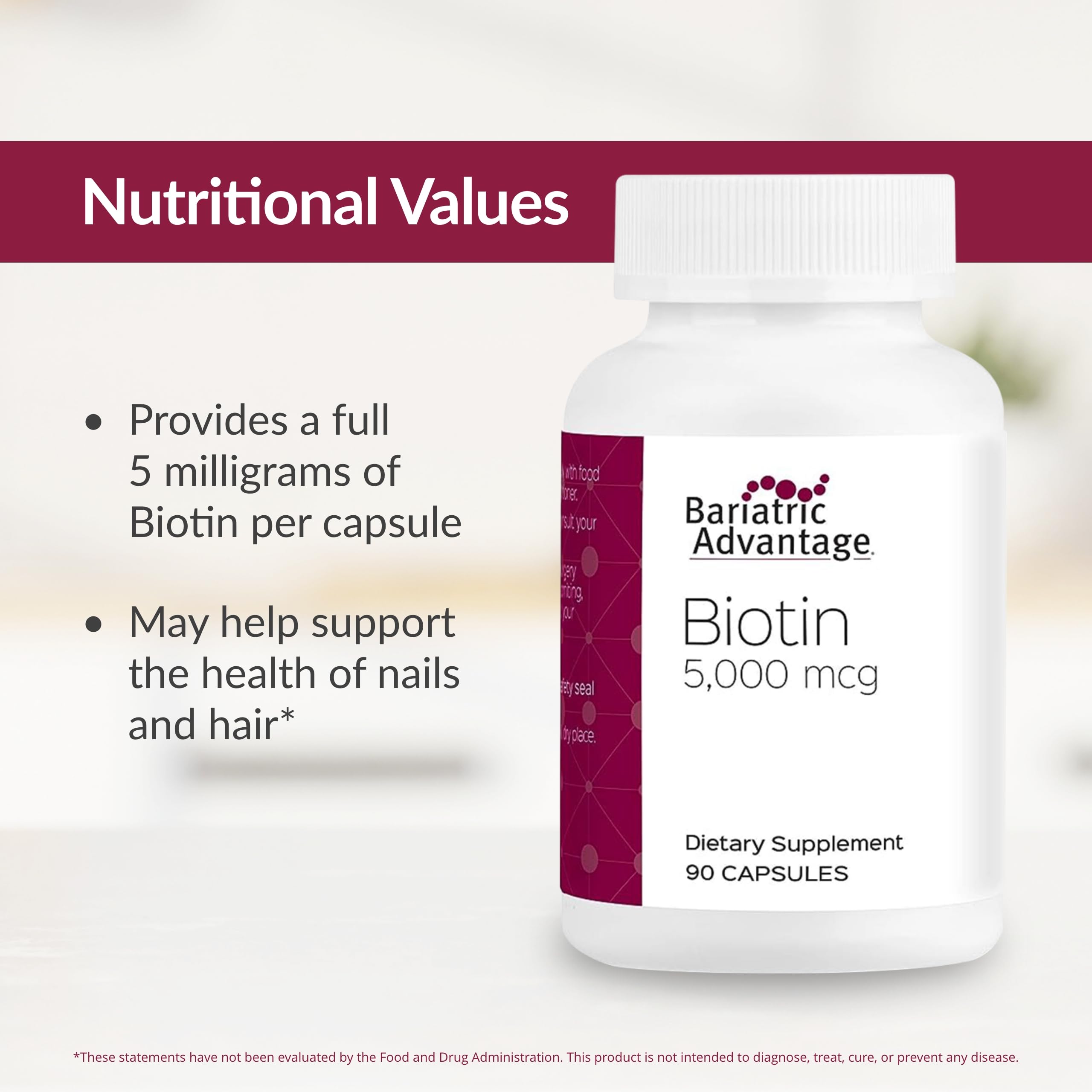 Biotine sans OGM Bariatric Advantage, option fiable pour un régime bariatrique.
