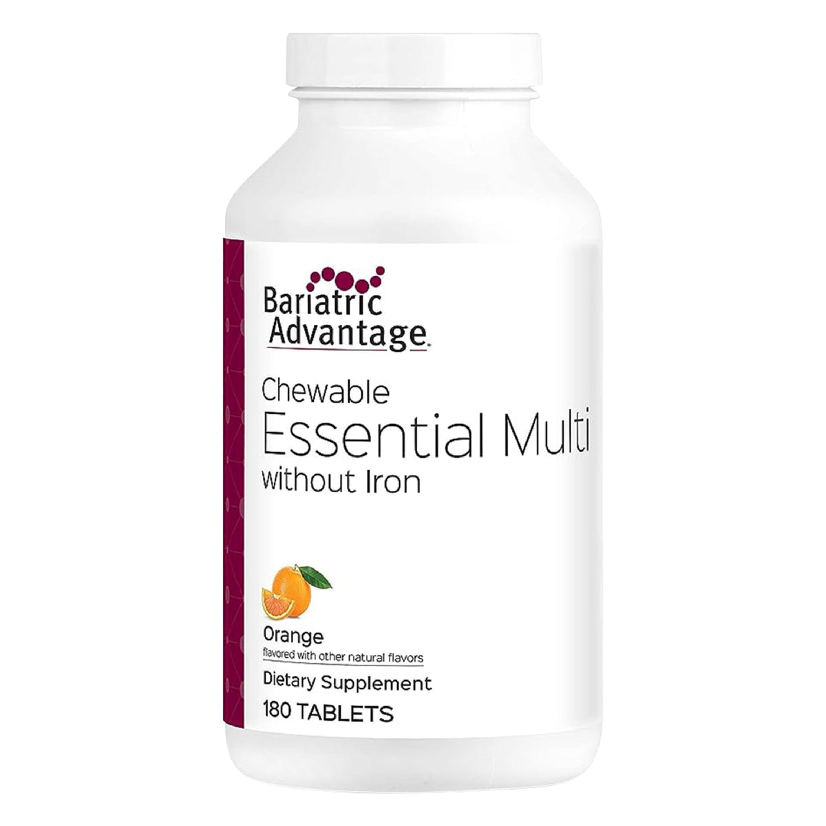 Bariatric Advantage multivitamines à mâcher orange: bouteille 180 comprimés, pratique au quotidien.