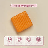 Goût tropical orange des bouchées, apport calcium agréable