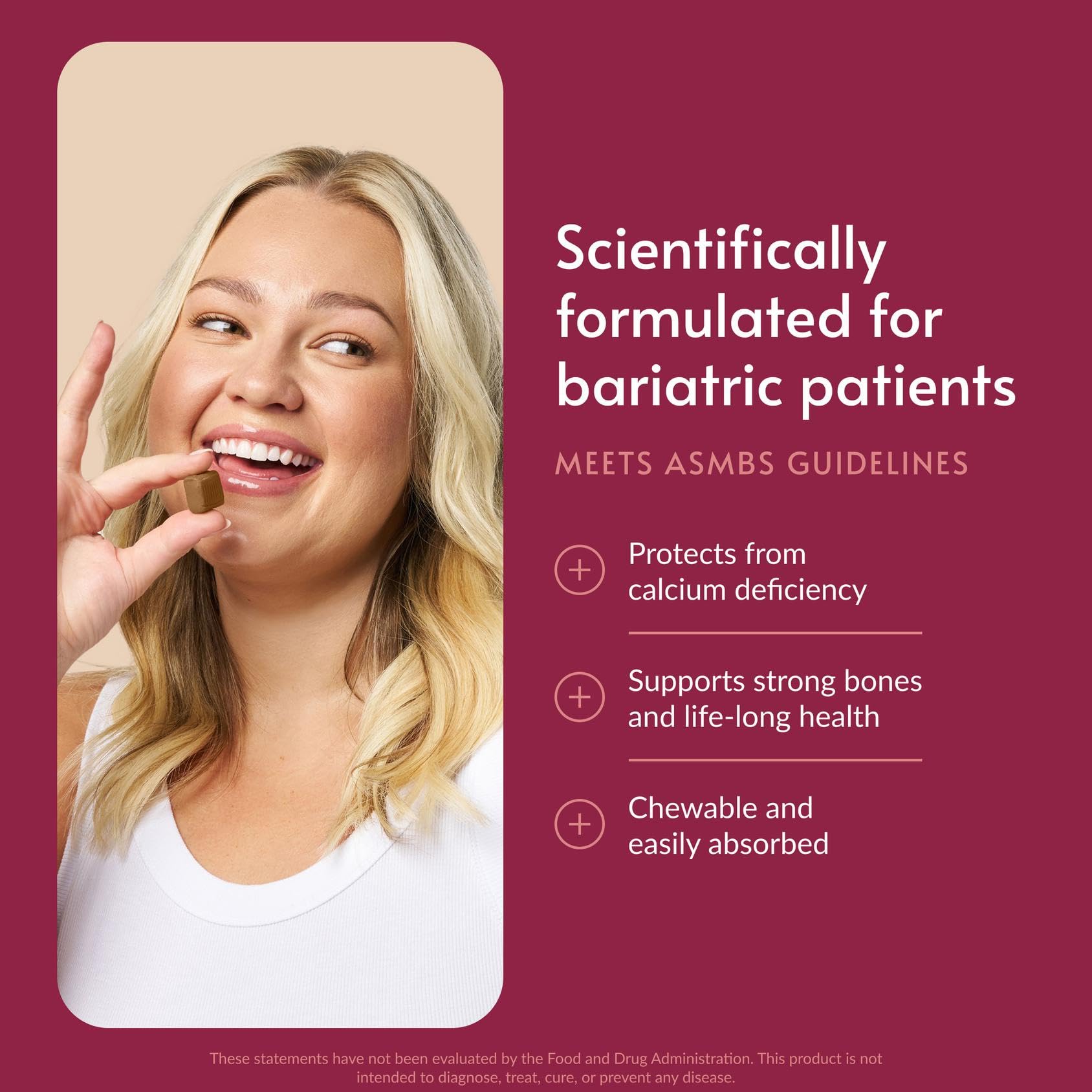 Bariatric Advantage Calcium Citrate Chewy Bites goût beurre d'arachide chocolat, dégustation agréable.