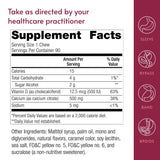 Chaque bouchée Bariatric Advantage fournit 500 mg de calcium citrate et 500 UI de vitamine D3.