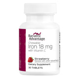 Fer 18 mg Bariatric Advantage à mâcher fraise, emballage pratique pour usage quotidien