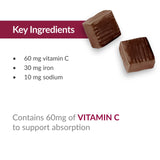 Bariatric Advantage Iron Chewy Bite ferrique orthophosphate: source de fer biodisponible.