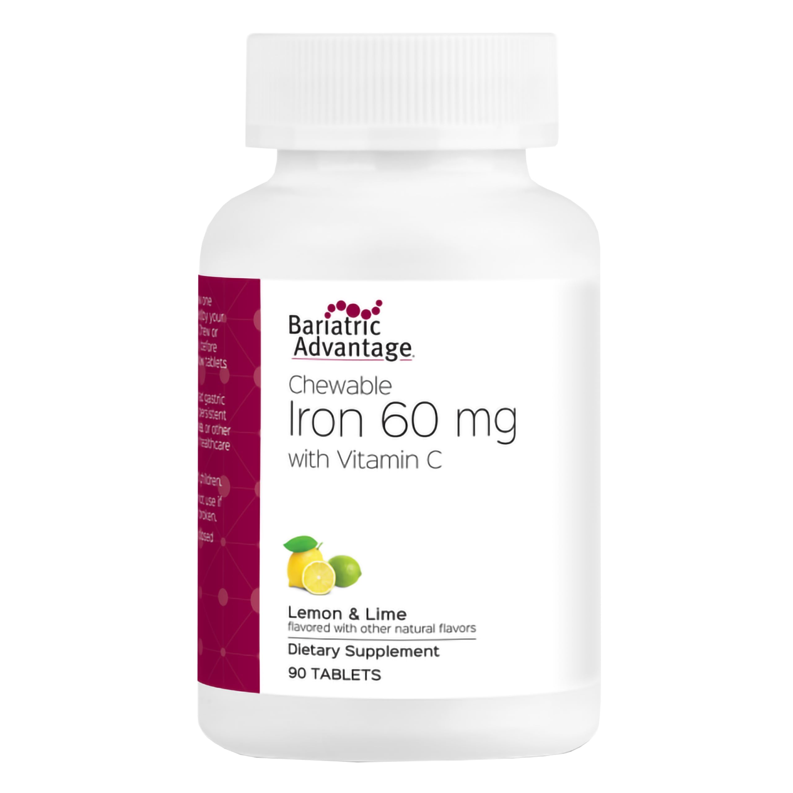 Bariatric Advantage fer masticable citron-lime avec emballage pratique pour prise quotidienne