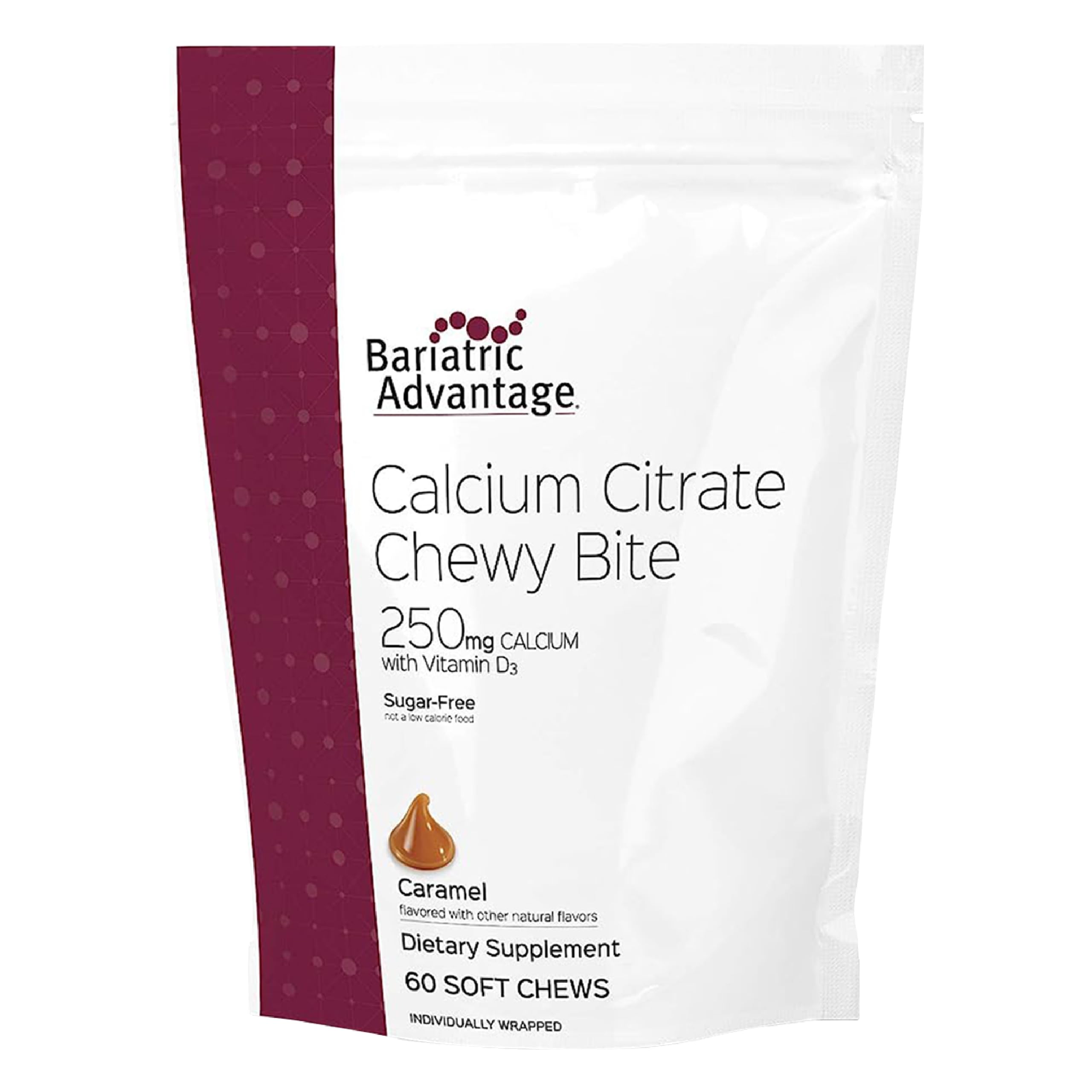 Gommes Bariatric Advantage au citrate de calcium saveur caramel, prise quotidienne facile