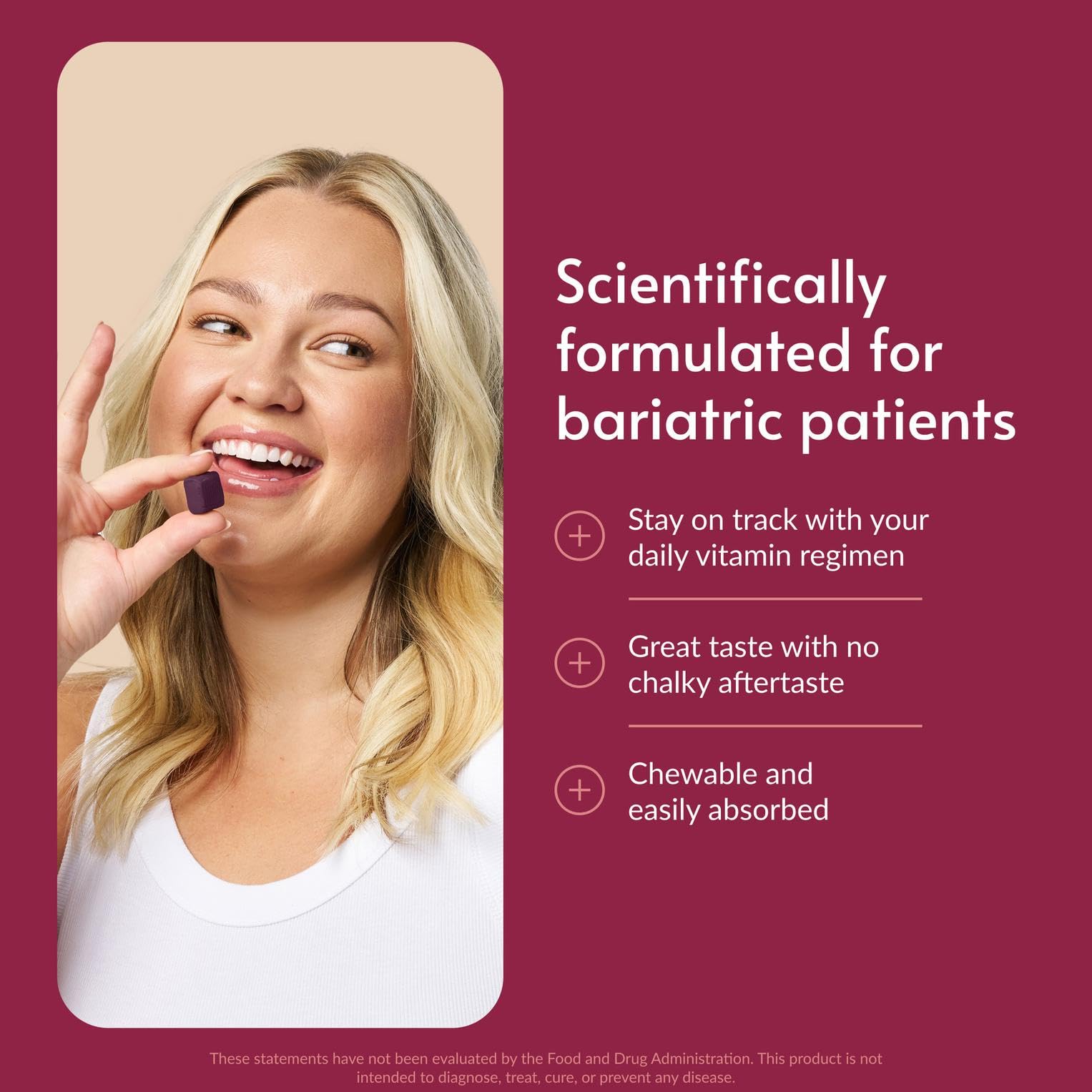 Bariatric Advantage Multi Chewy Bite – texture douce et mâchable pour facilité d'utilisation.