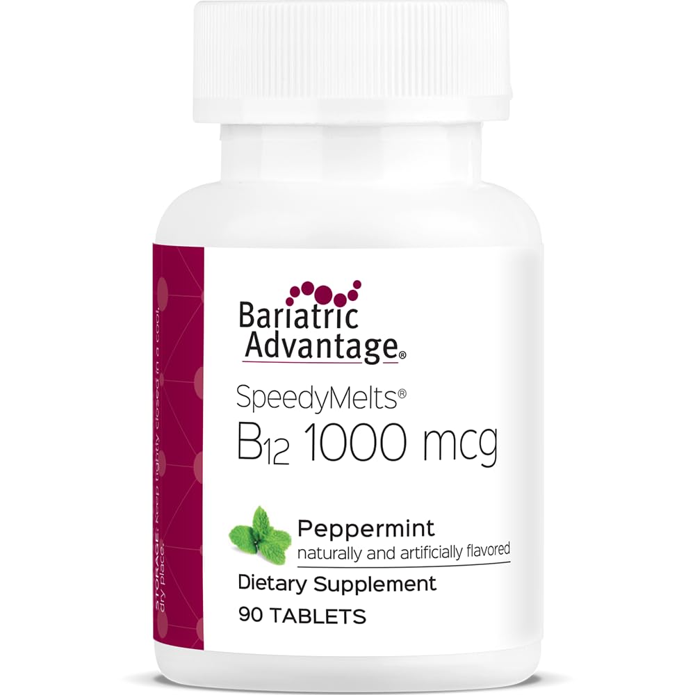 Bariatric Advantage SpeedyMelts B12 1000mcg menthe emballage pratique pour prise rapide