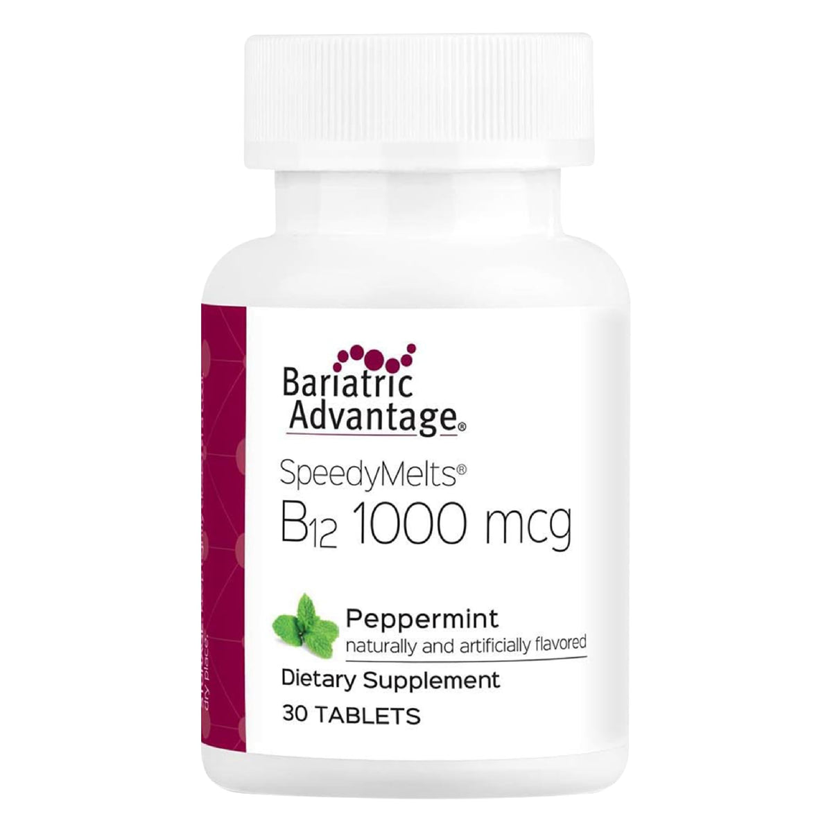 Speedy Melts B12 de Bariatric Advantage, tablette à dissolution rapide pour absorption buccale pratique.