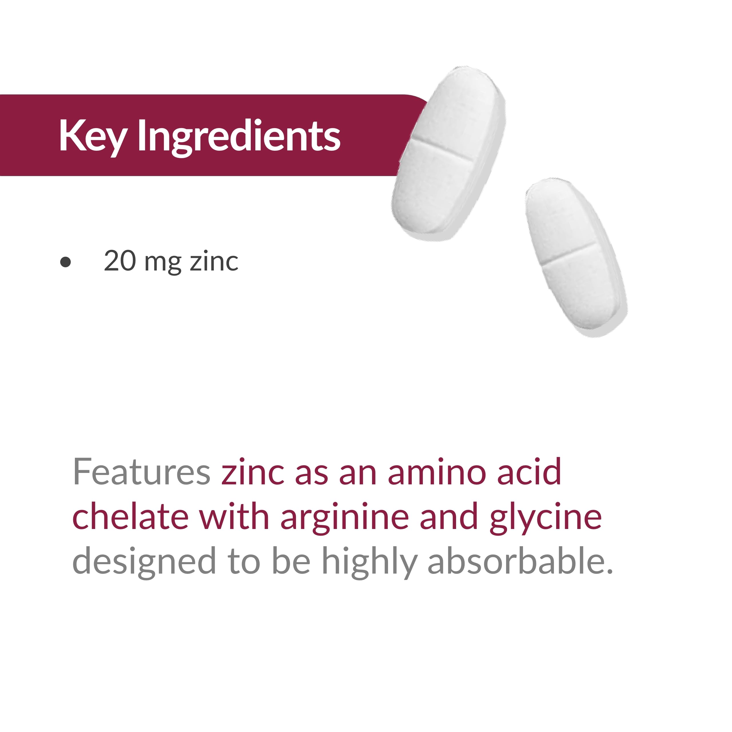 Sans gluten – Bariatric Advantage zinc chelate sans gluten pour votre alimentation.