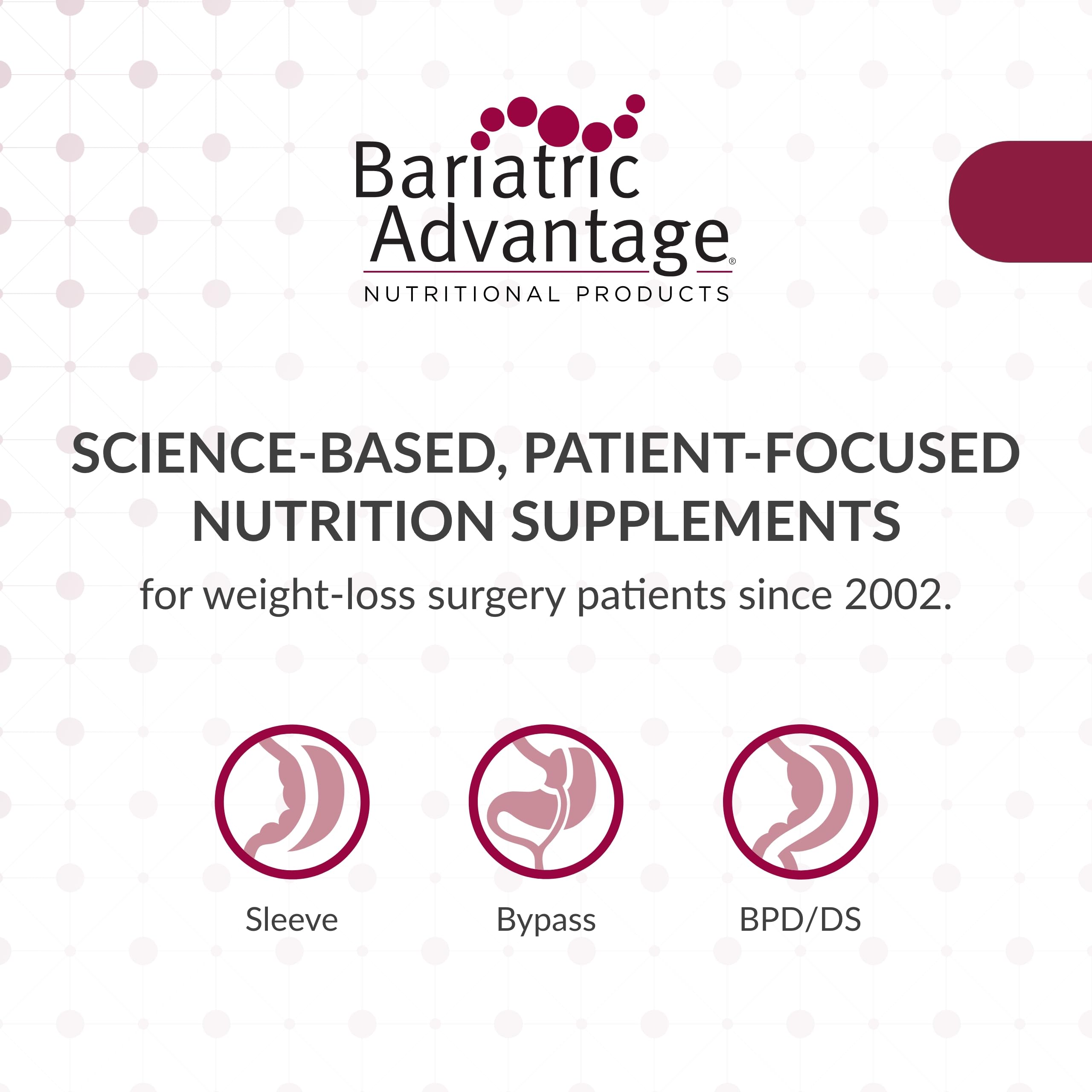 Bariatric Advantage – minéraux traces zinc sélénium cuivre, soutien nutritionnel équilibré