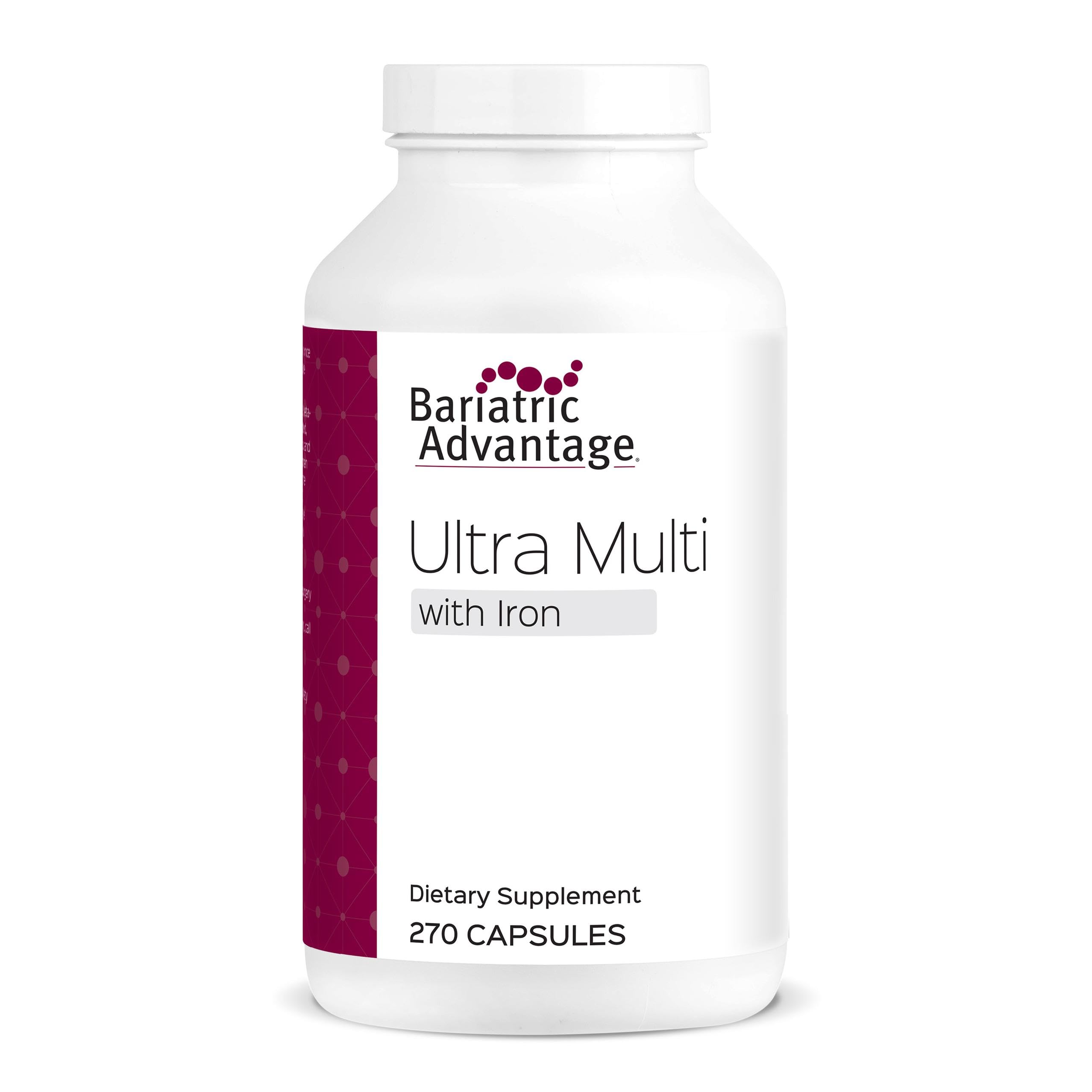Bariatric Advantage Ultra Multi avec fer — bouteille : soutien quotidien en nutriments essentiels.