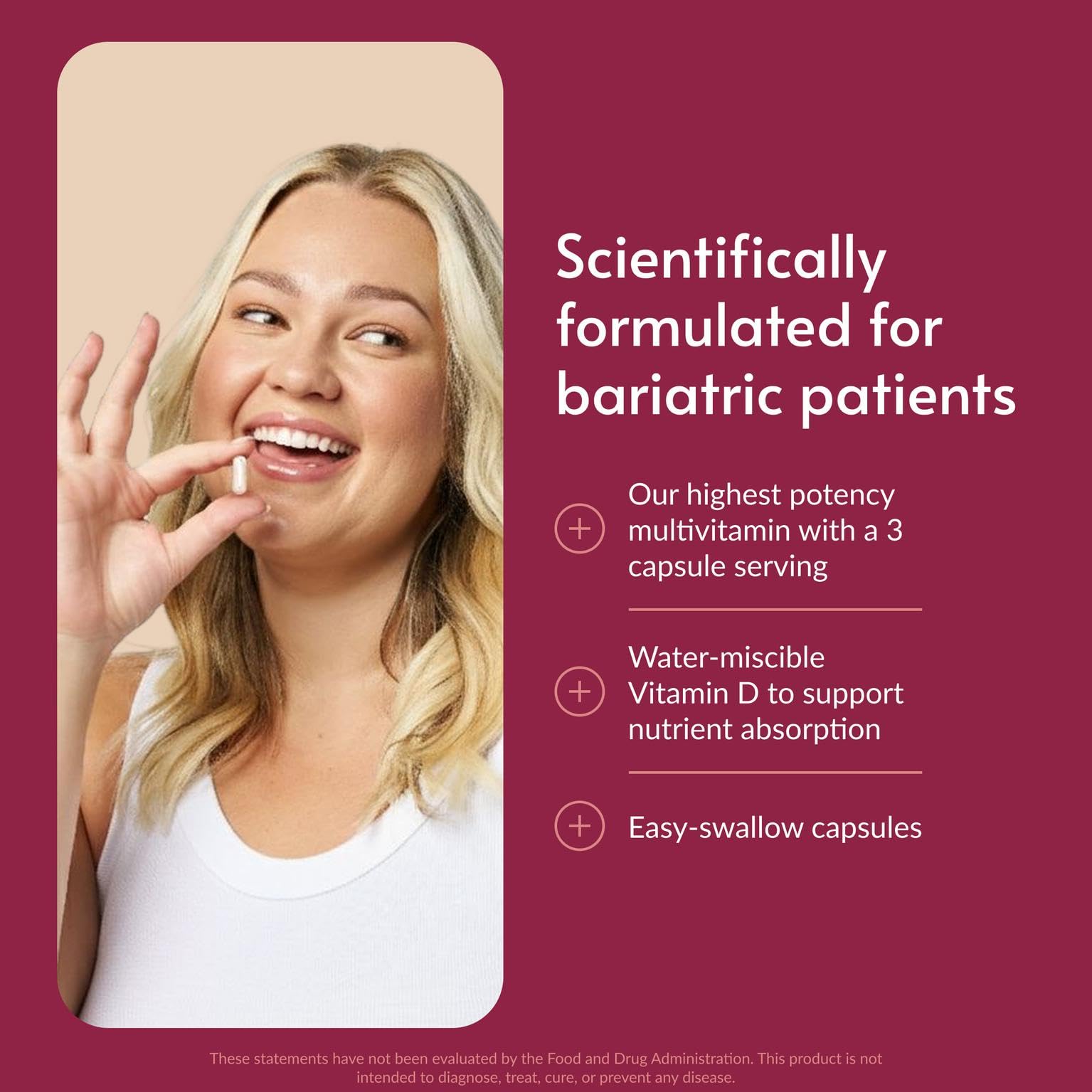 Bariatric Advantage Ultra Multi — capsules prises quotidiennes pour énergie et récupération.