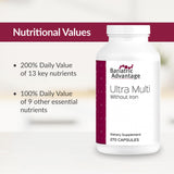 Formulation sans fer, soutien digestif et énergie avec Bariatric Advantage Ultra Multi Sans Fer