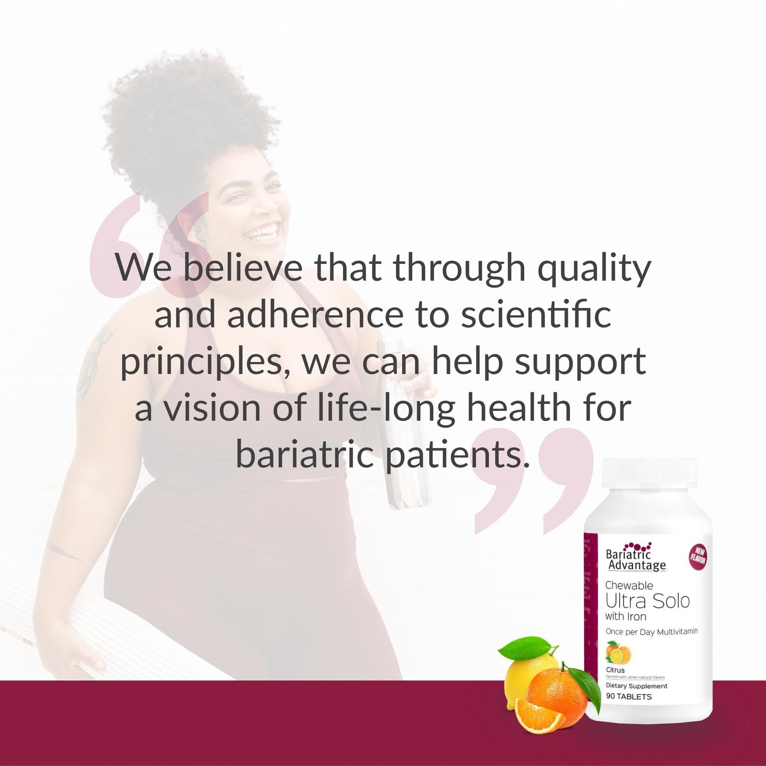 Bariatric Advantage Ultra Solo Fer – routine quotidienne simplifiée avec une seule pastille.