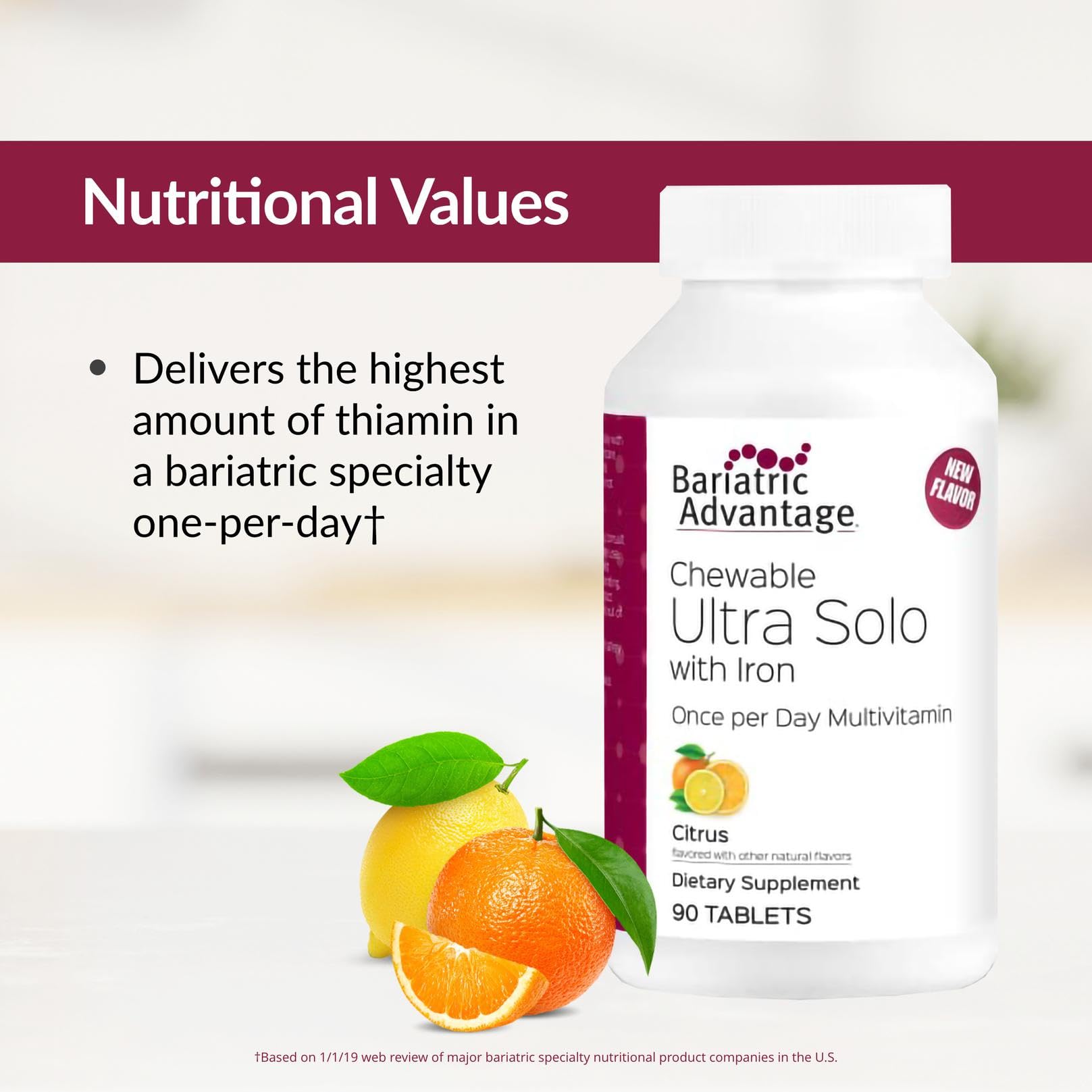 Bariatric Advantage Ultra Solo Fer – vitamine D3 hydrosoluble et vitamine A pour une meilleure absorption.