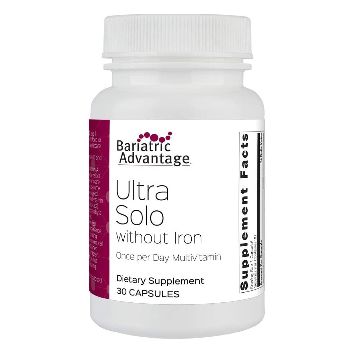 Capsule Ultra Solo Sans Fer de Bariatric Advantage, routine quotidienne pratique.