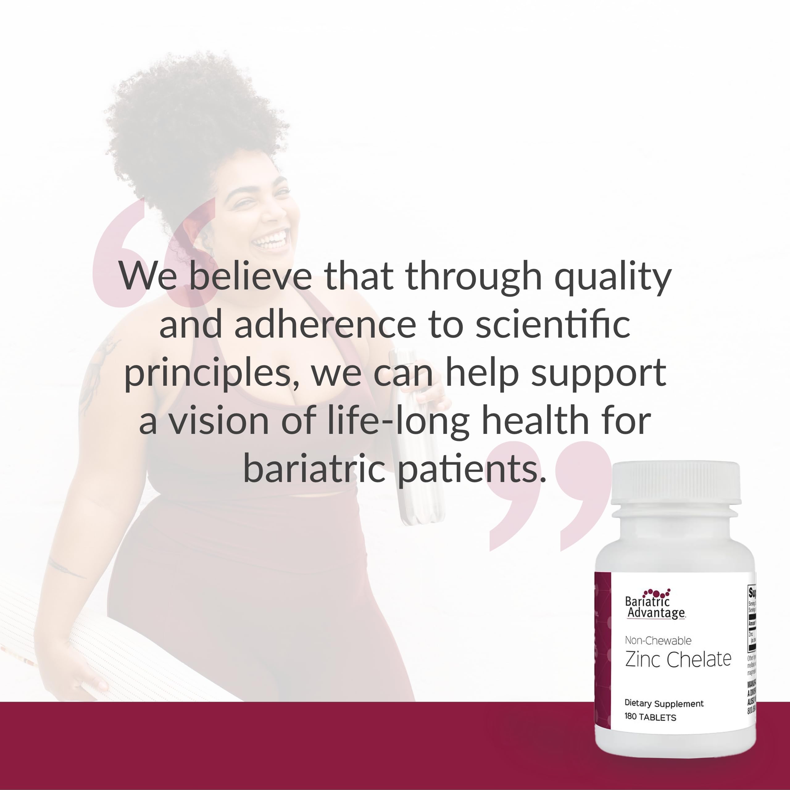 Utilisation quotidienne – Bariatric Advantage zinc chelate, soutien potentiel à la routine santé.