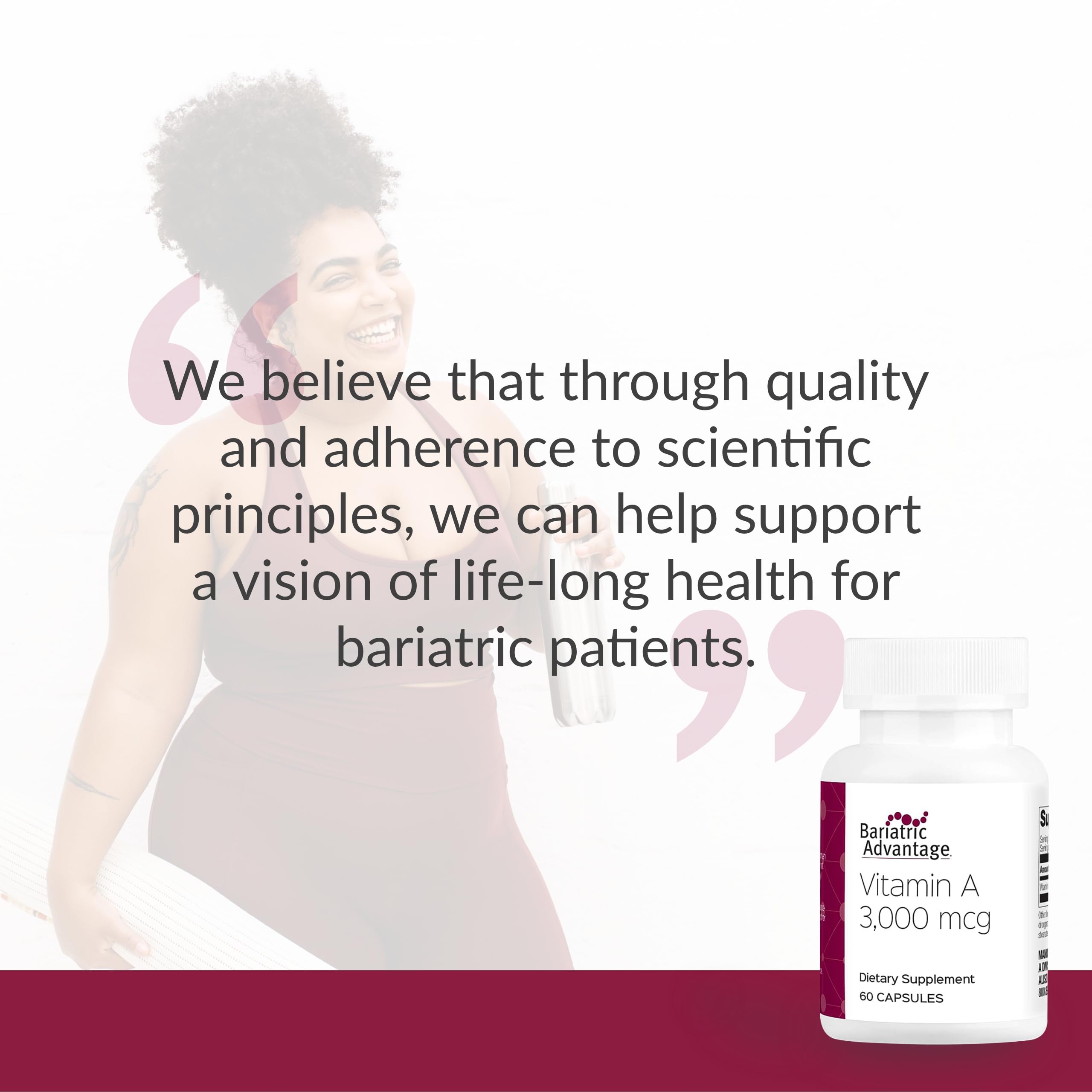 Bariatric Advantage vitamine A 3000mcg, emballage pratique en 2-pack.