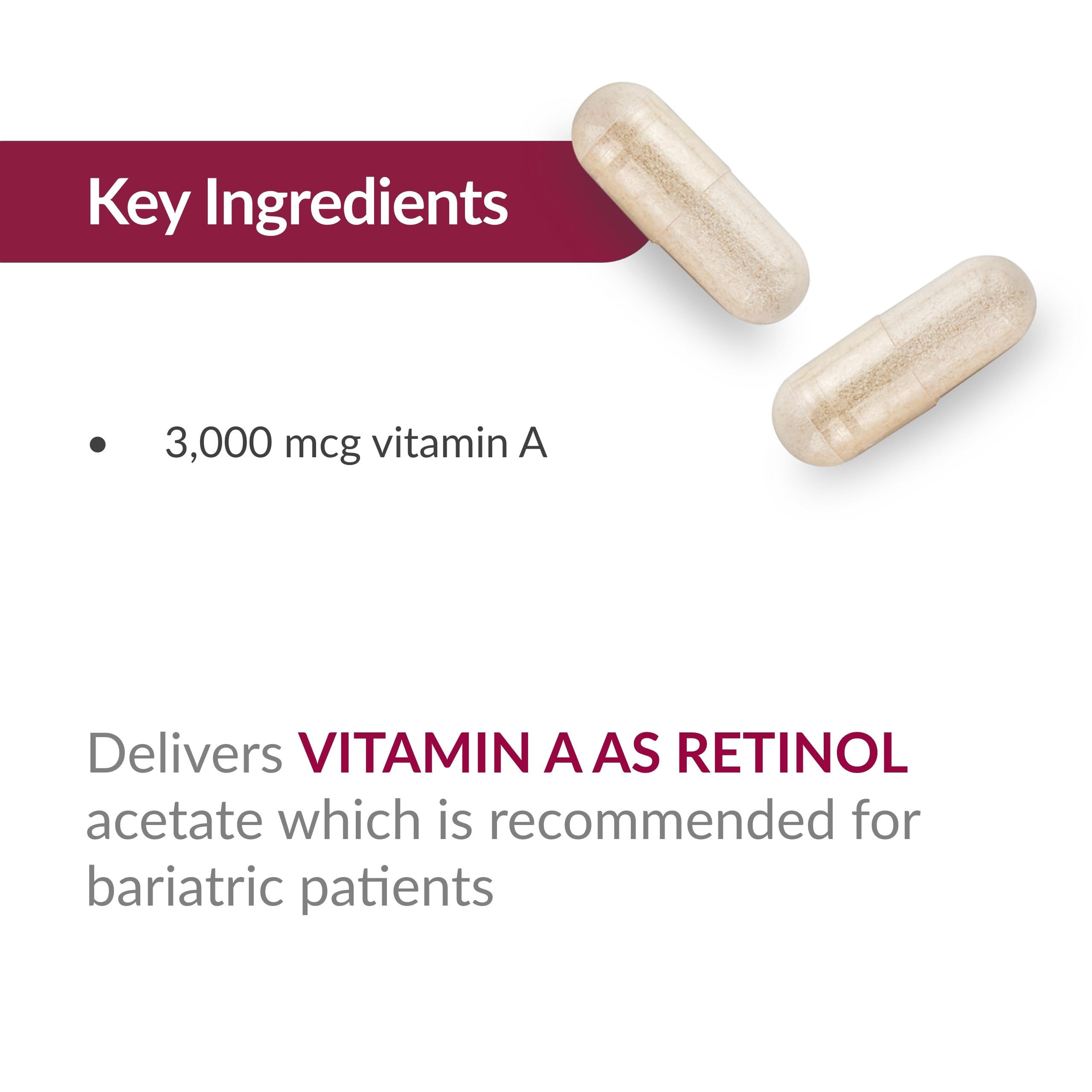 Bariatric Advantage vitamine A 3000mcg, ensemble 2 boîtes pour la régularité.