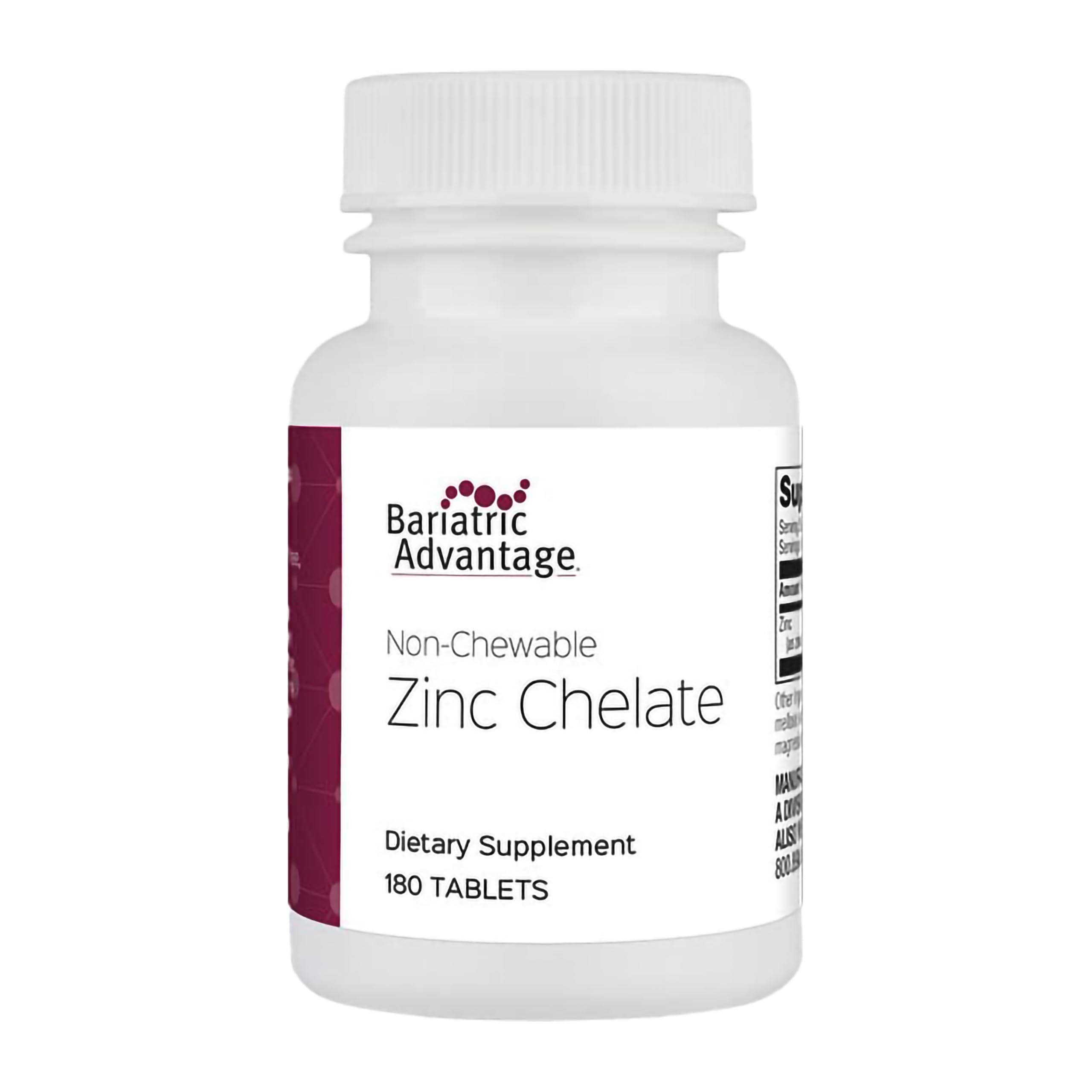 Bariatric Advantage Zinc Chelate 20 mg – tablettes avec absorption élevée.