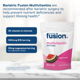 Boîte Bariatric Fusion contenant des gommes molles, pratique et portable pour la journée.
