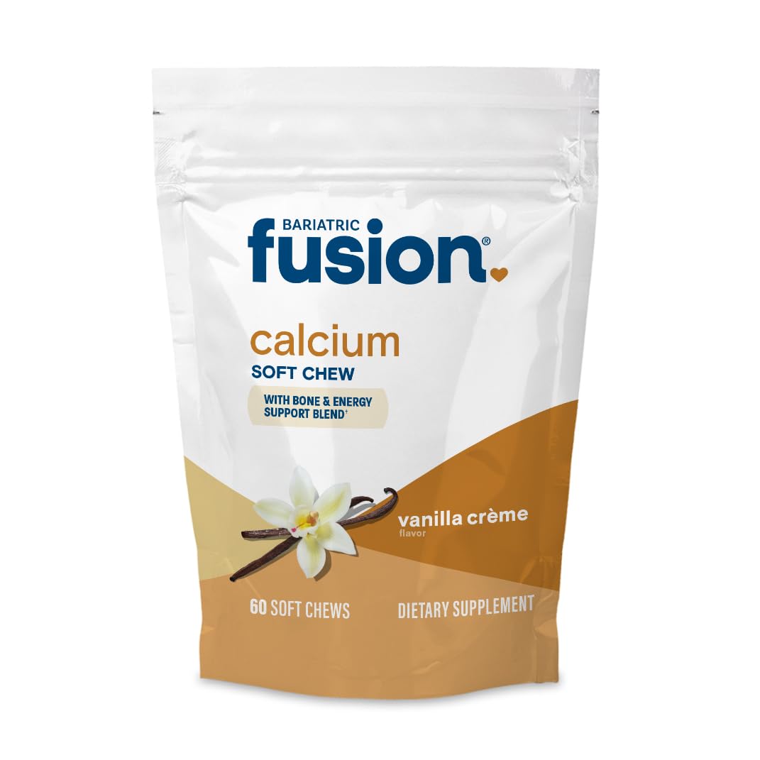 Bariatric Fusion Calcium gommes vanille dans une bouteille pratique.