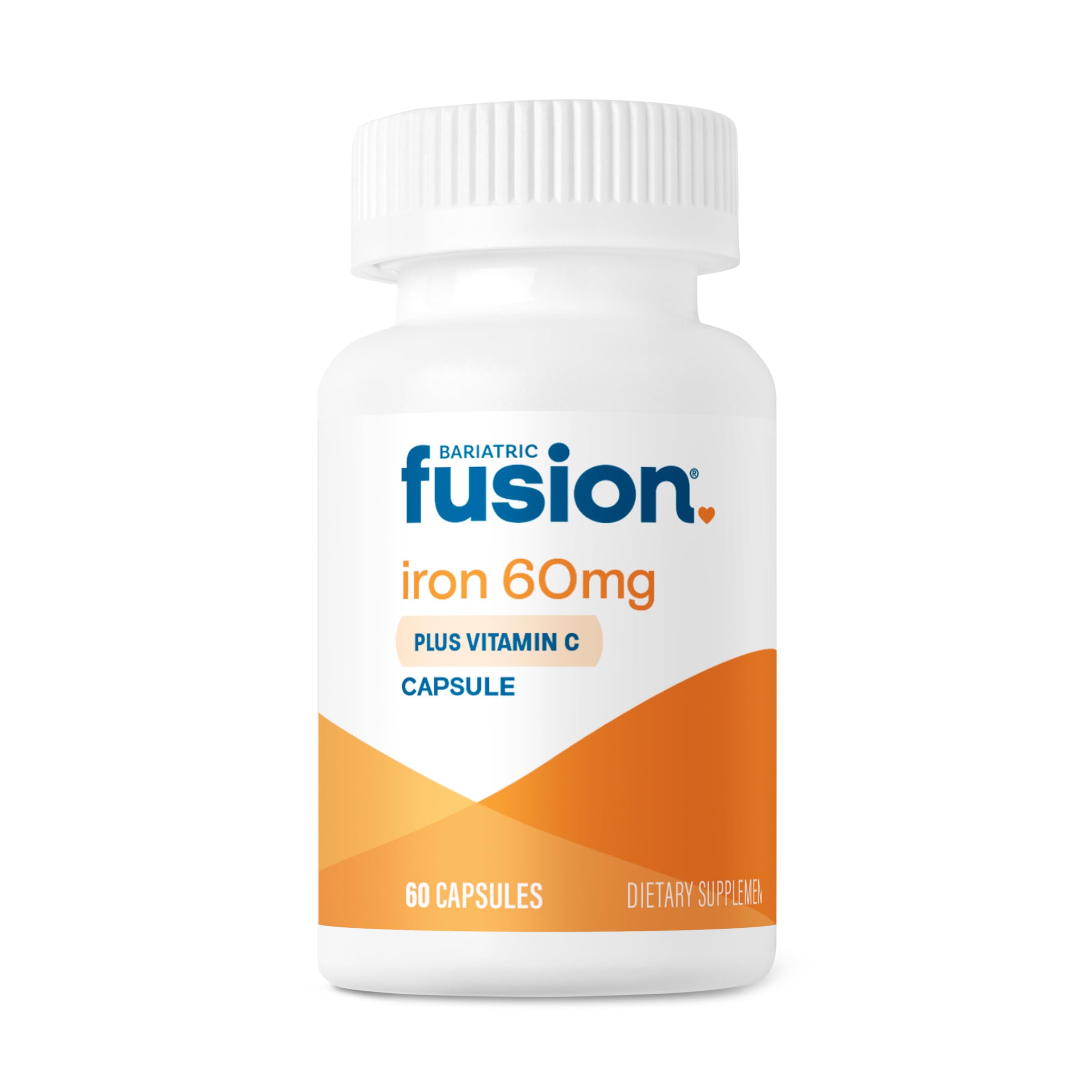 Bariatric Fusion Fer 60 mg et vitamine C, bouteille facile à prendre au quotidien.