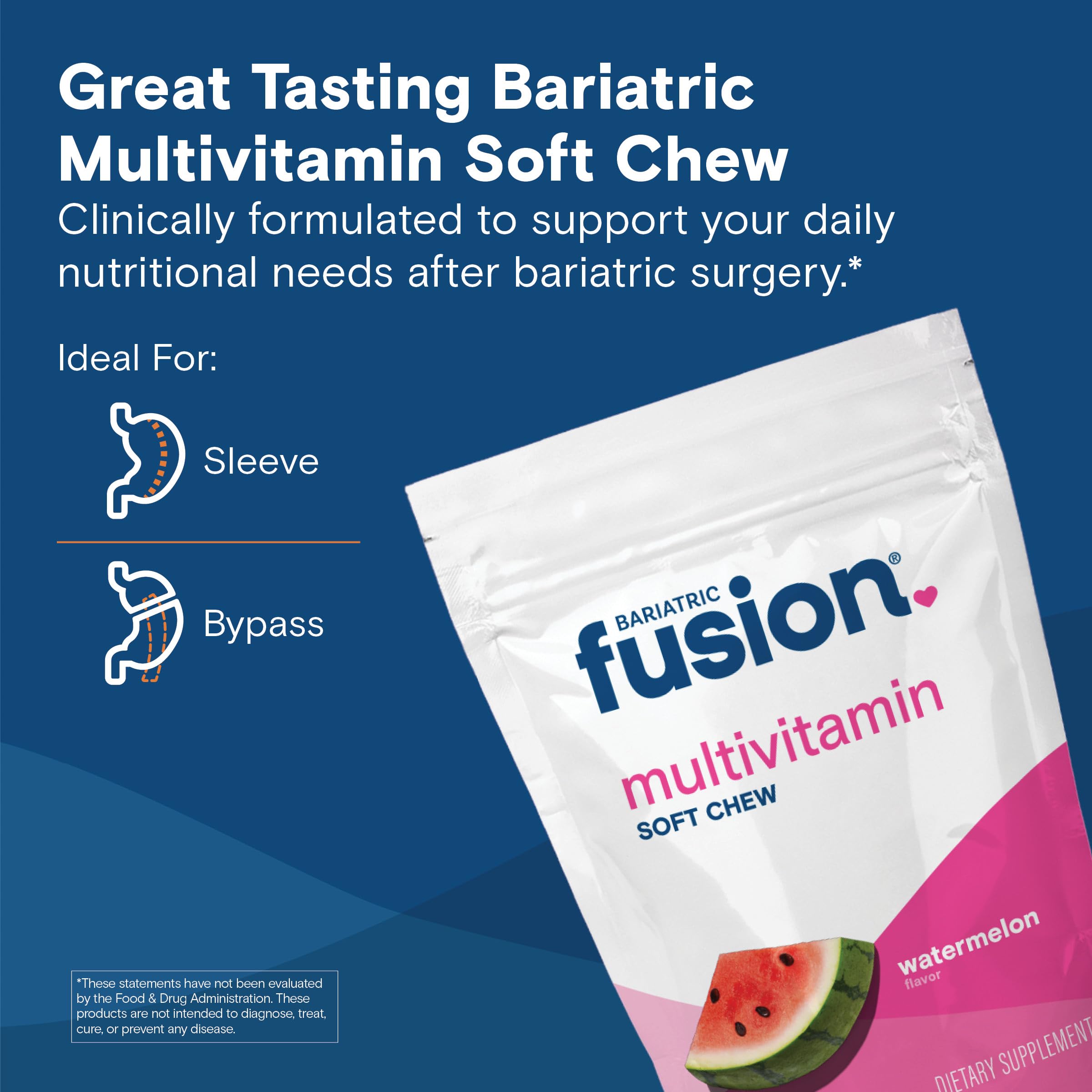 Texture fondante des gommes Bariatric Fusion saveur pastèque, agréable à mâcher au quotidien.