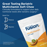 Bariatric Fusion Soft Chew Tropical Fruit – close-up sur la bouchée moelleuse et savoureuse.