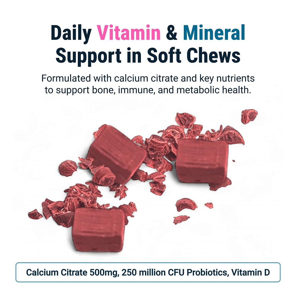 Bouchées calcium citrate, texture agréable et sans édulcorants artificiels