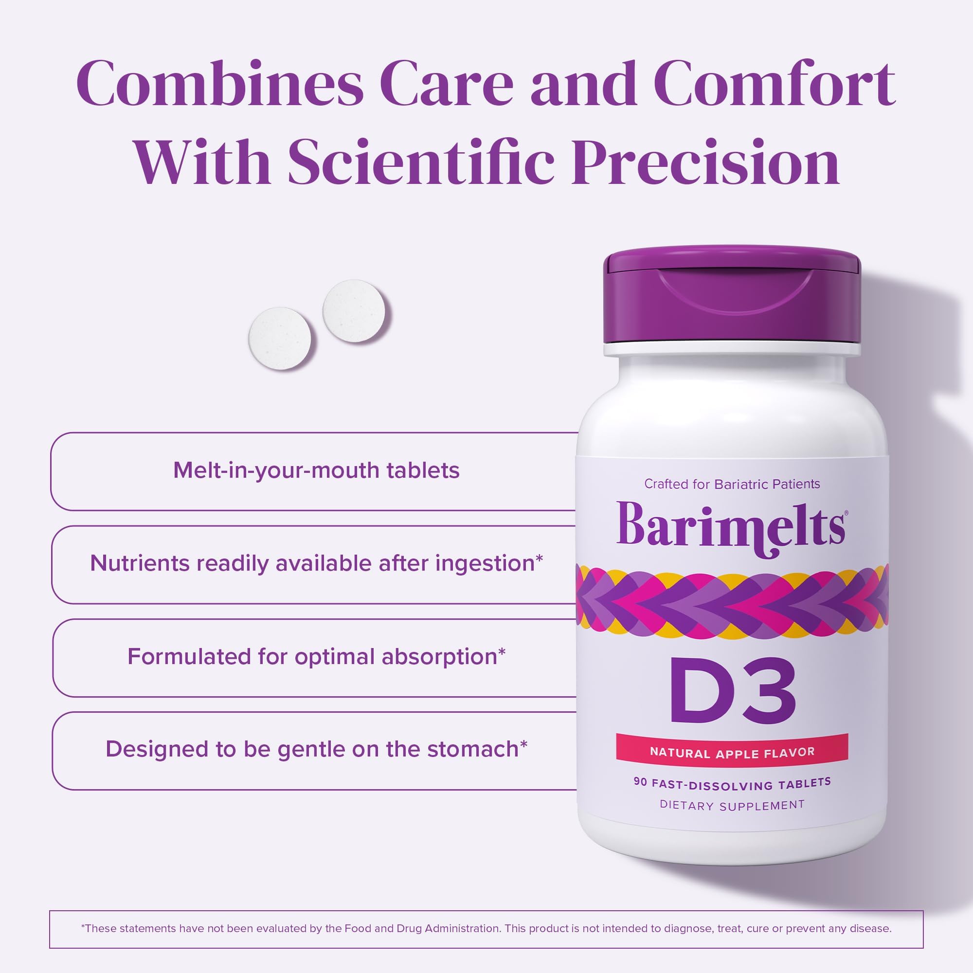 Barimelts D3 sans gluten ni lactose, pour régime post-chirurgie